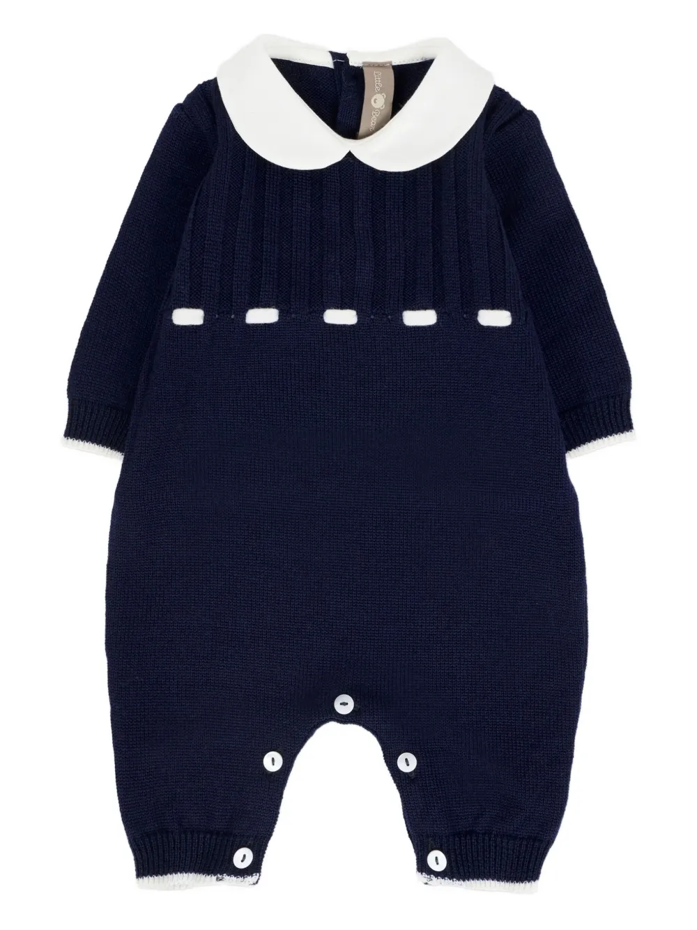 Little Bear Wollen jumpsuit met Peter Pan kraag Blauw