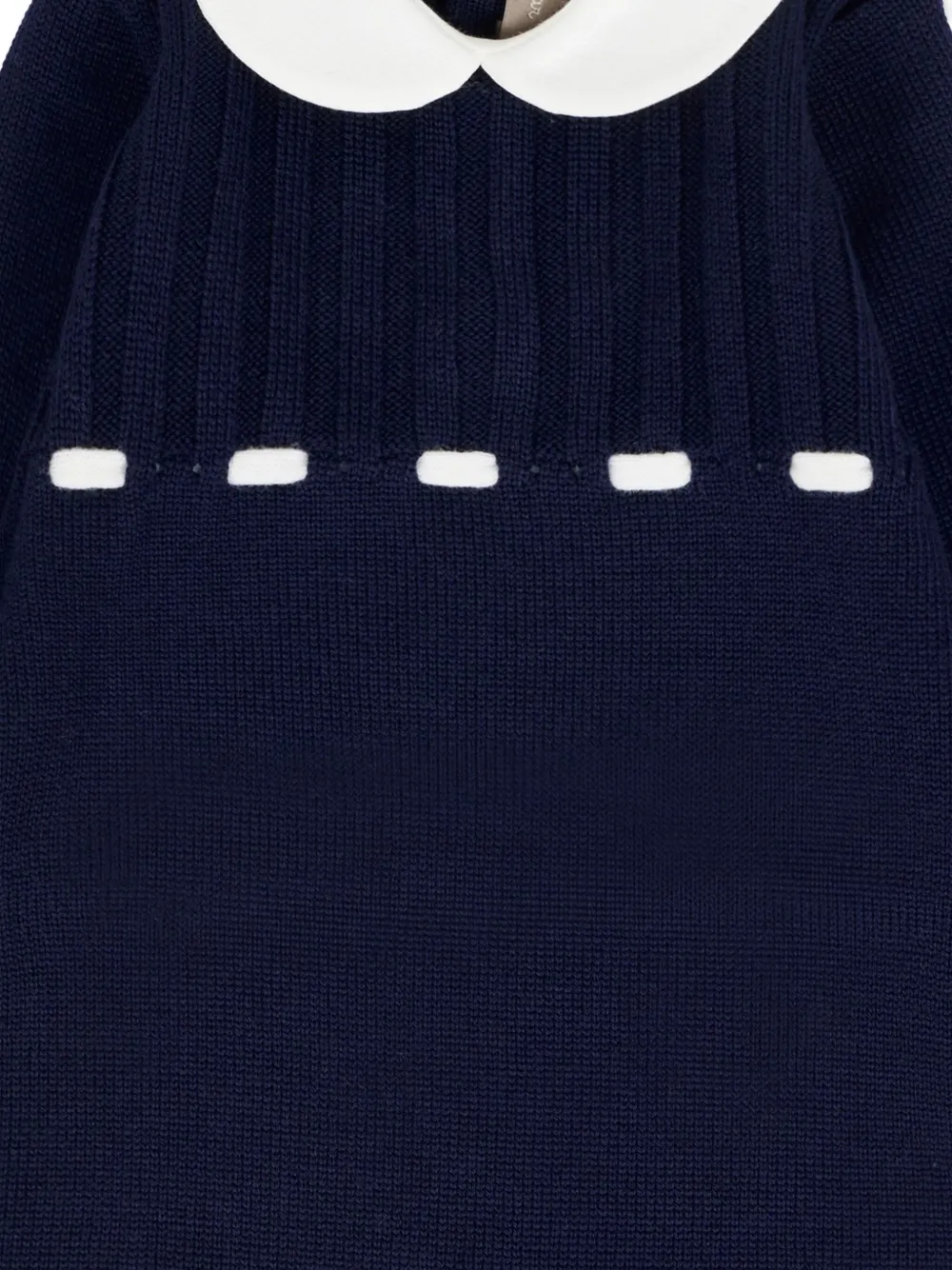 Little Bear Wollen jumpsuit met Peter Pan kraag Blauw