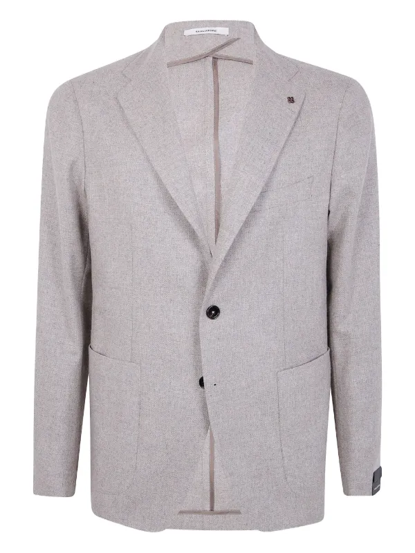Tagliatore Patch-pocket Wool Jacket in Grey