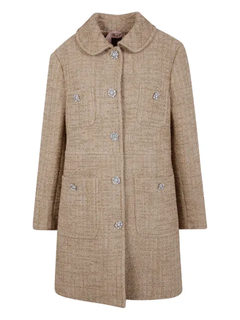 Nº21 embellished tweed coat
