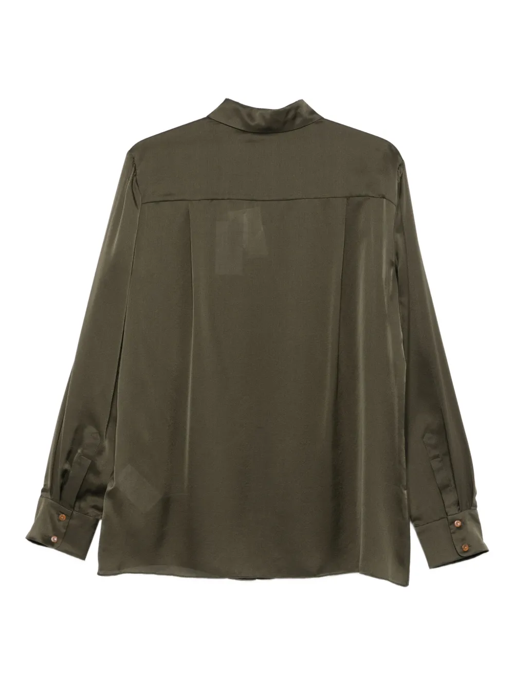 Zimmermann Hypnotic Logo-embroidered Silk-satin Shirt In Green