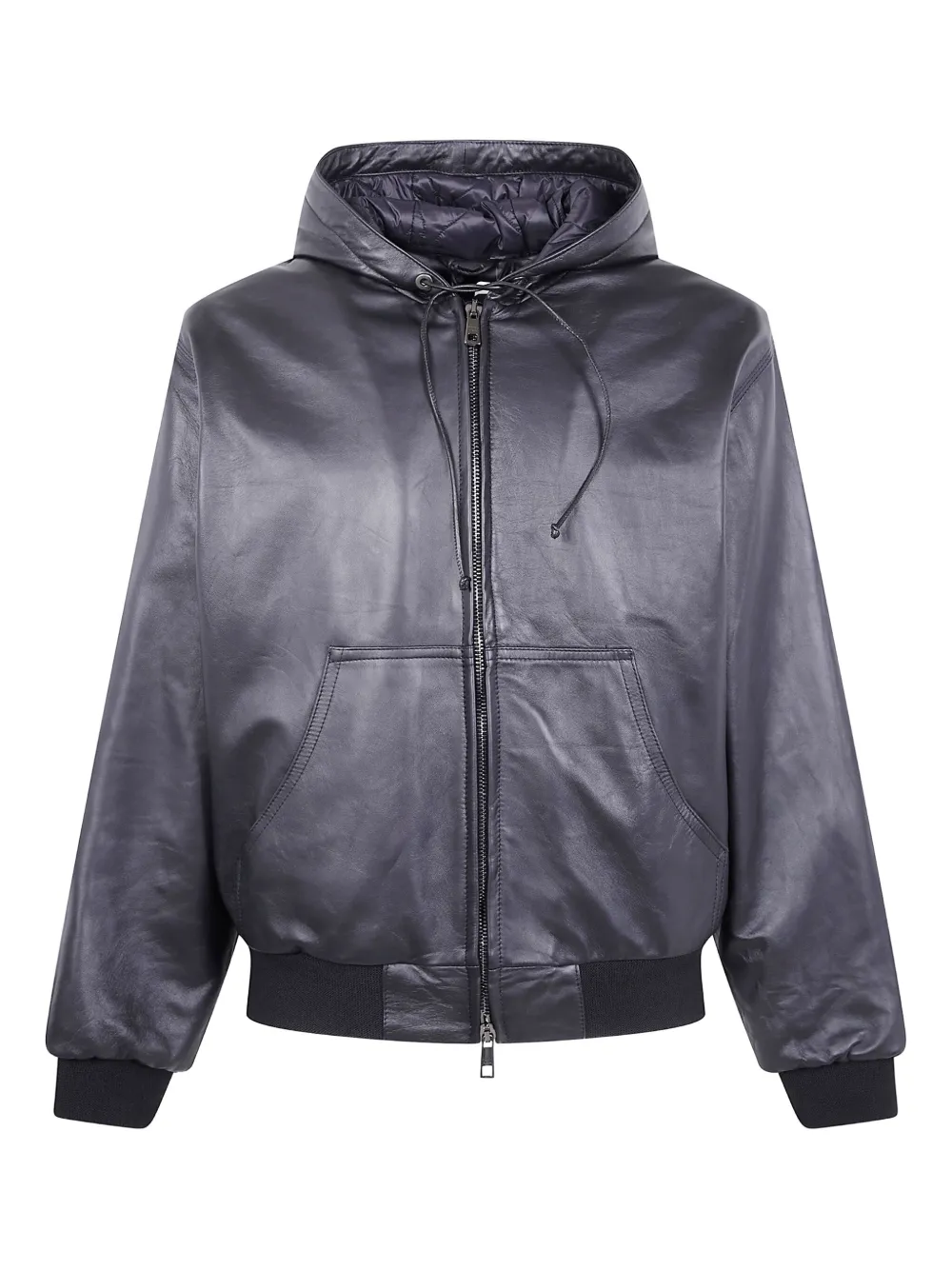 Giorgio Brato hooded leather jacket | Black | Image 1