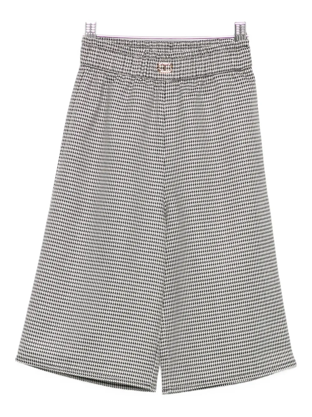 Twinset Houndstooth Elasticated-waist Trousers In Gray