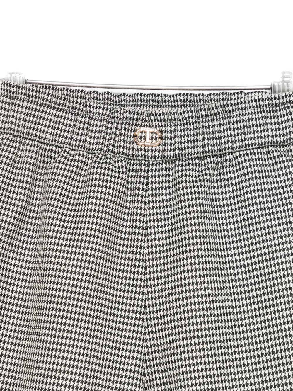 Twinset Houndstooth Elasticated-waist Trousers In Gray