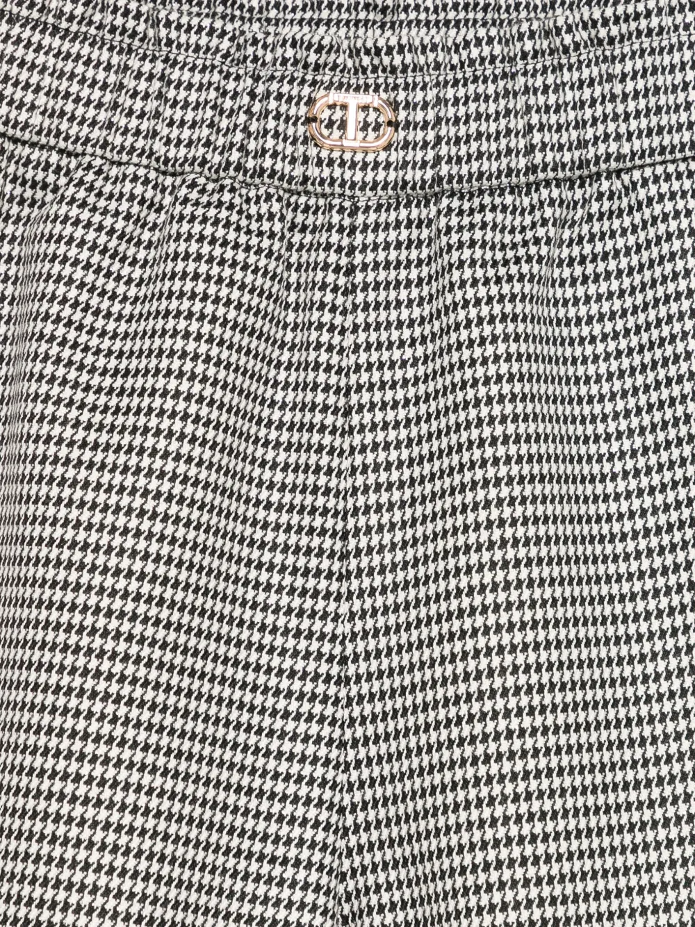 TWINSET Kids Broek met elastische taille en pied-de-poule print Zwart