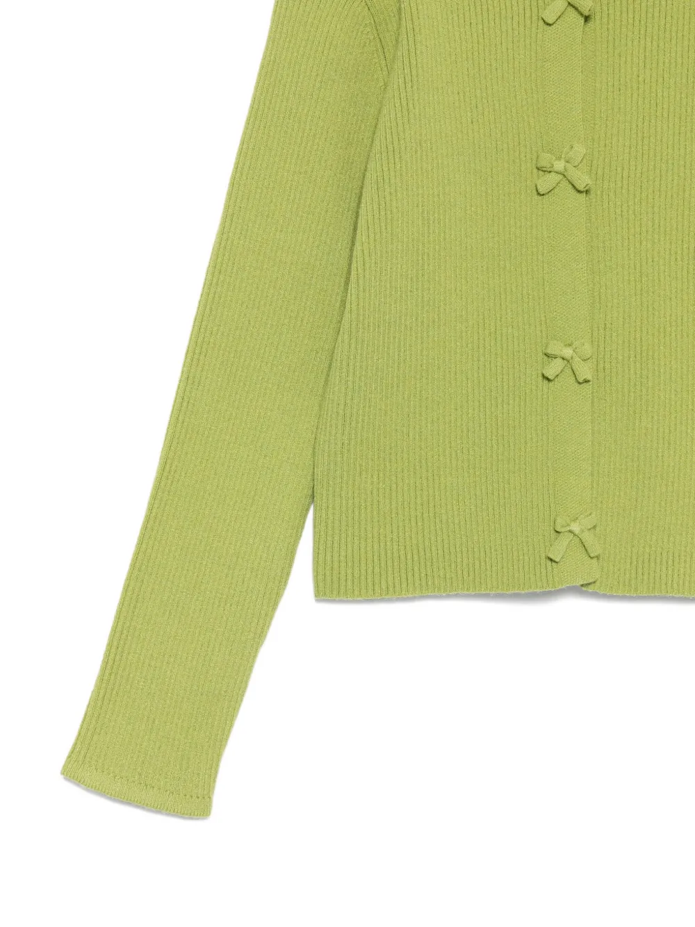 TWINSET Kids Geribbeld vest met strikdetail Groen