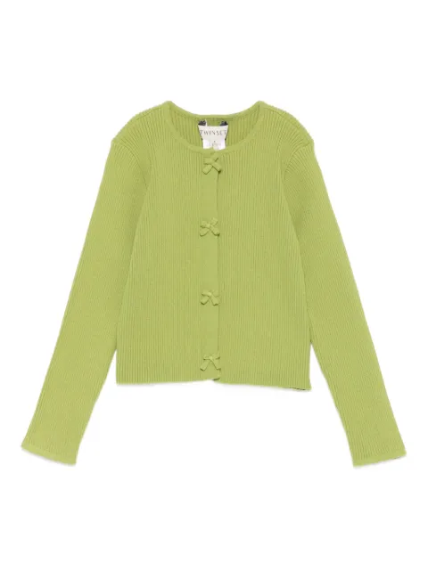 TWINSET Kids bow-detail ribbed cardigan
