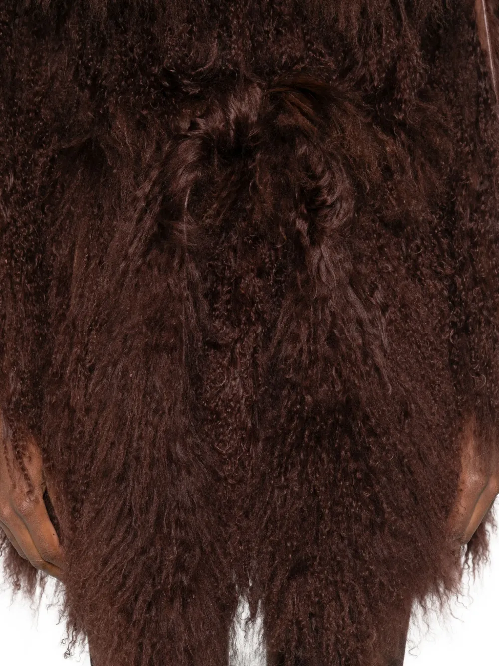 Numerootto Belted Fur Jacket In Brown