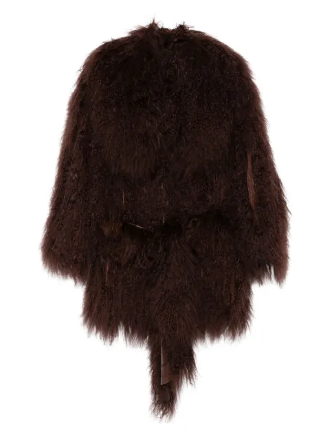 Numerootto belted fur jacket
