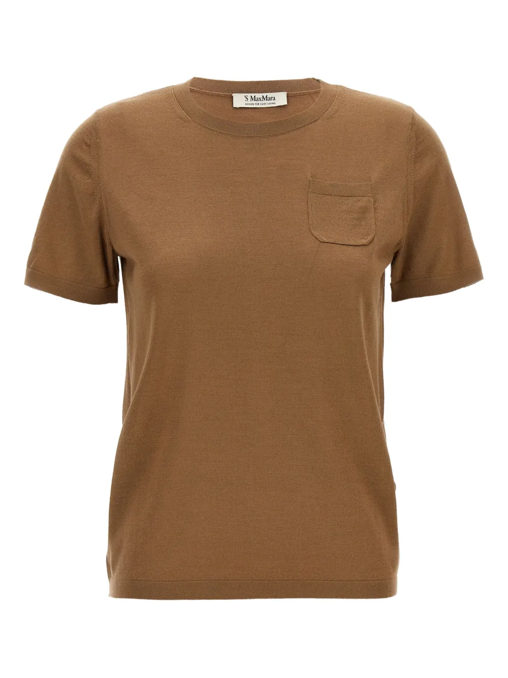 Max Mara Egidio crew-neck patch-pocket T-shirt Bruin