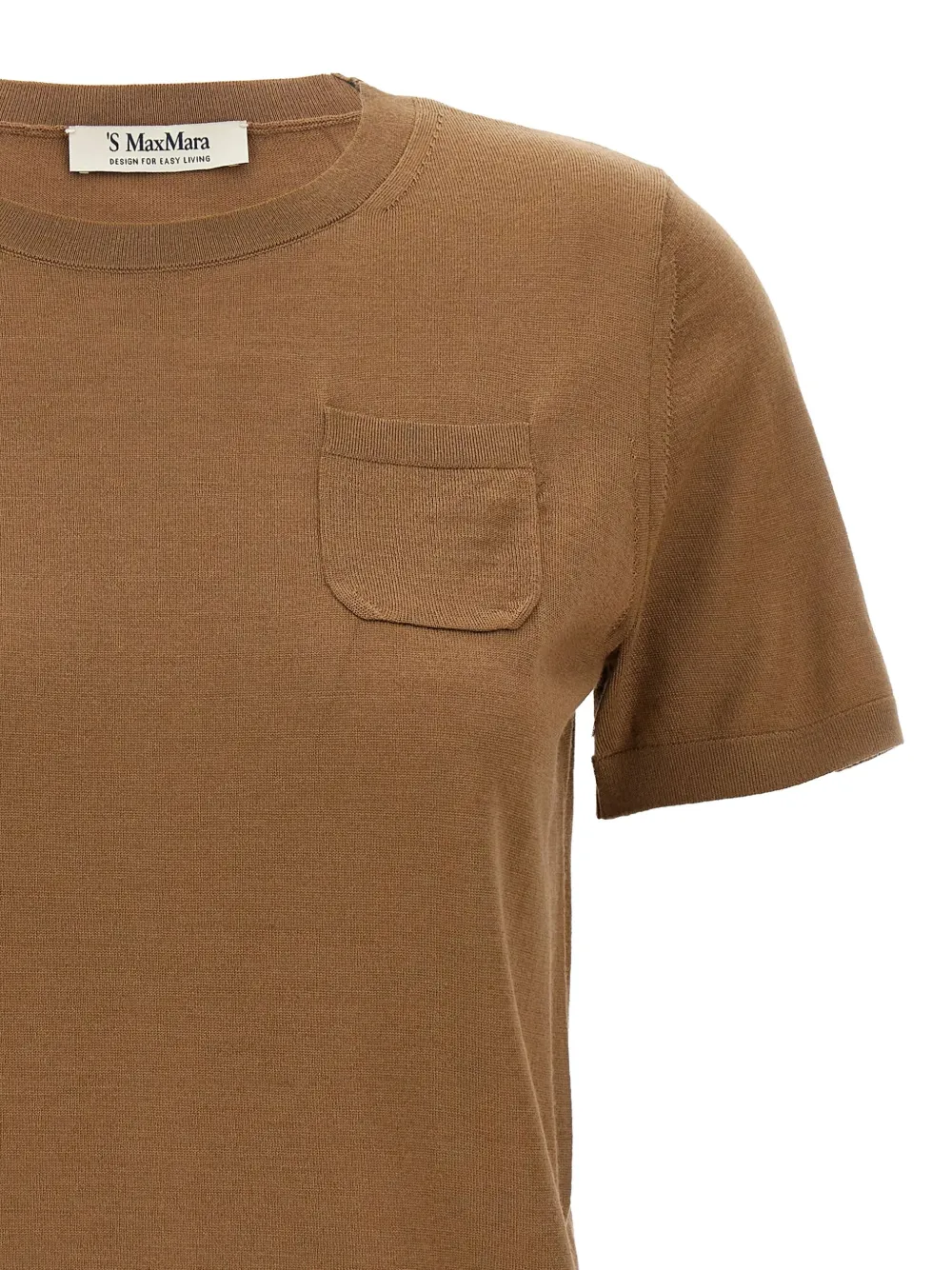 Max Mara Egidio crew-neck patch-pocket T-shirt Bruin