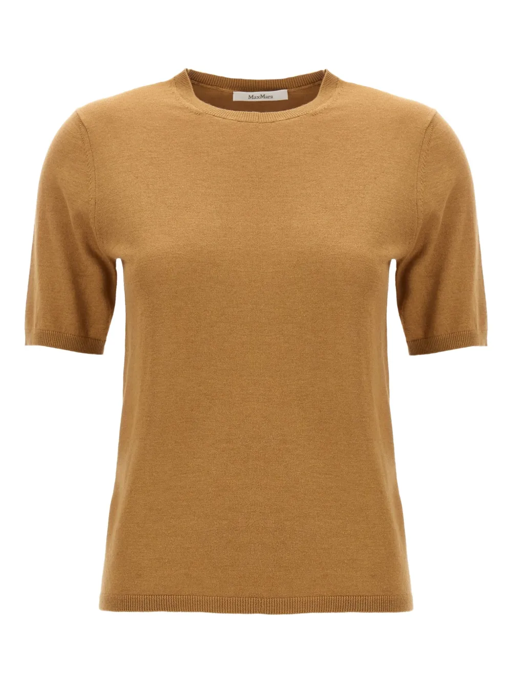 Max Mara Warren top met ronde hals en korte mouwen Beige