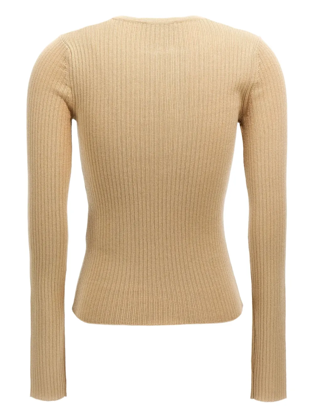Max Mara ribbed v-neck sweater Beige