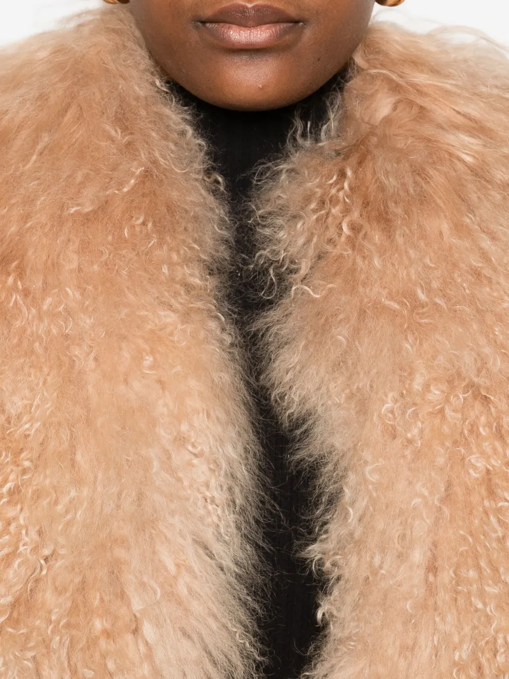 Numerootto Mongolian Fur Jacket In Neutral
