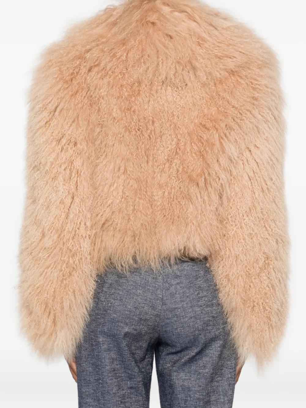 Numerootto Mongolian Fur Jacket In Neutral