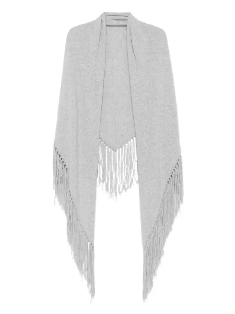 Vanisè poncho en laine à franges