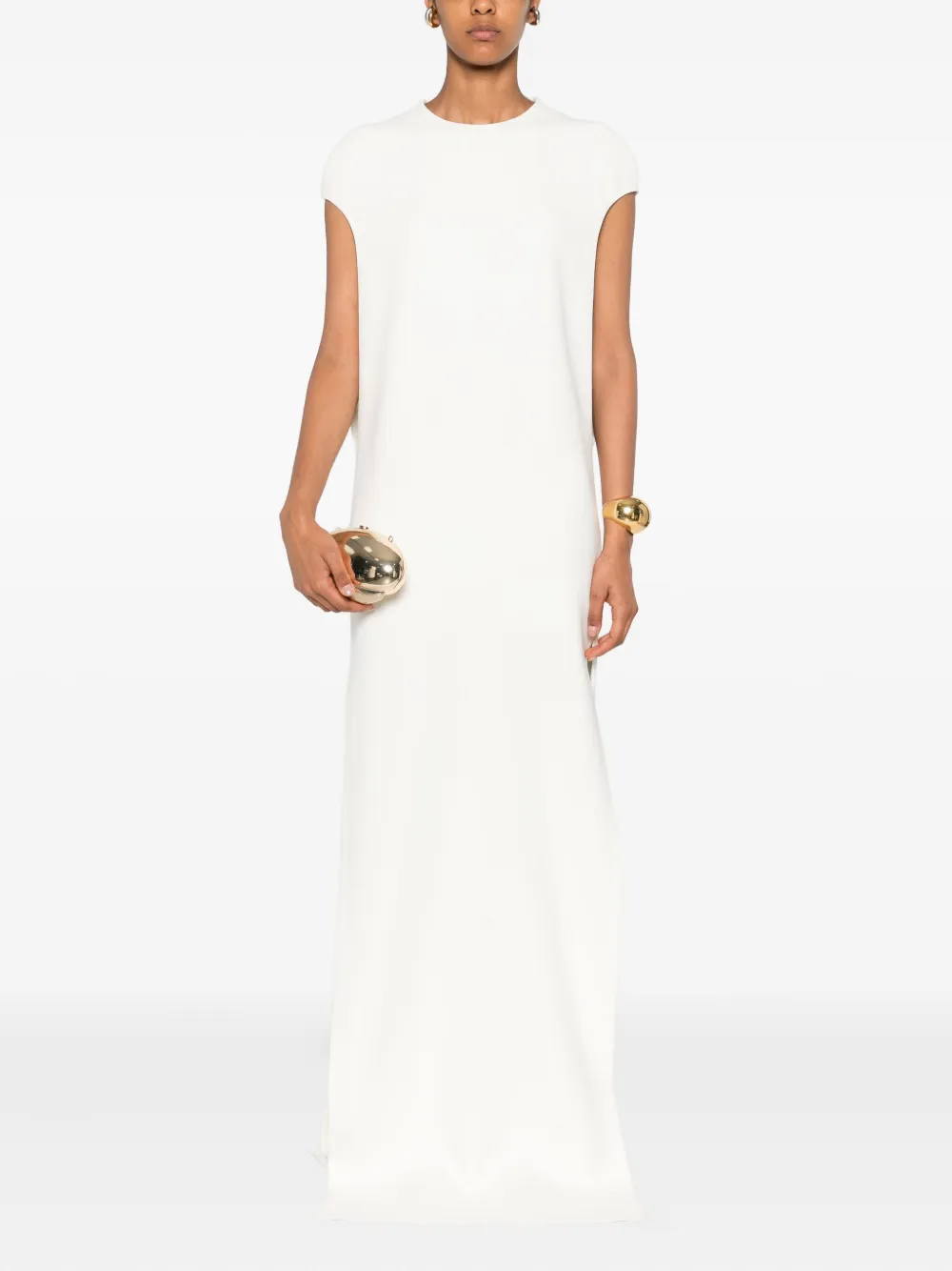 TOM FORD Mouwloze maxi-jurk met ronde hals - Beige
