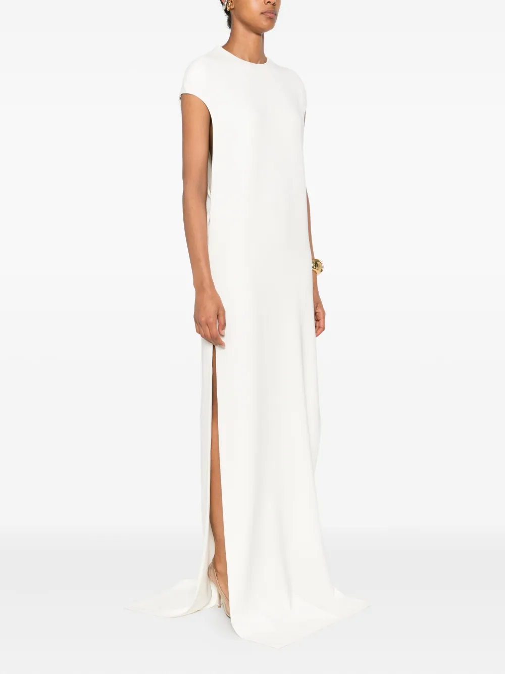 TOM FORD Mouwloze maxi-jurk met ronde hals Beige
