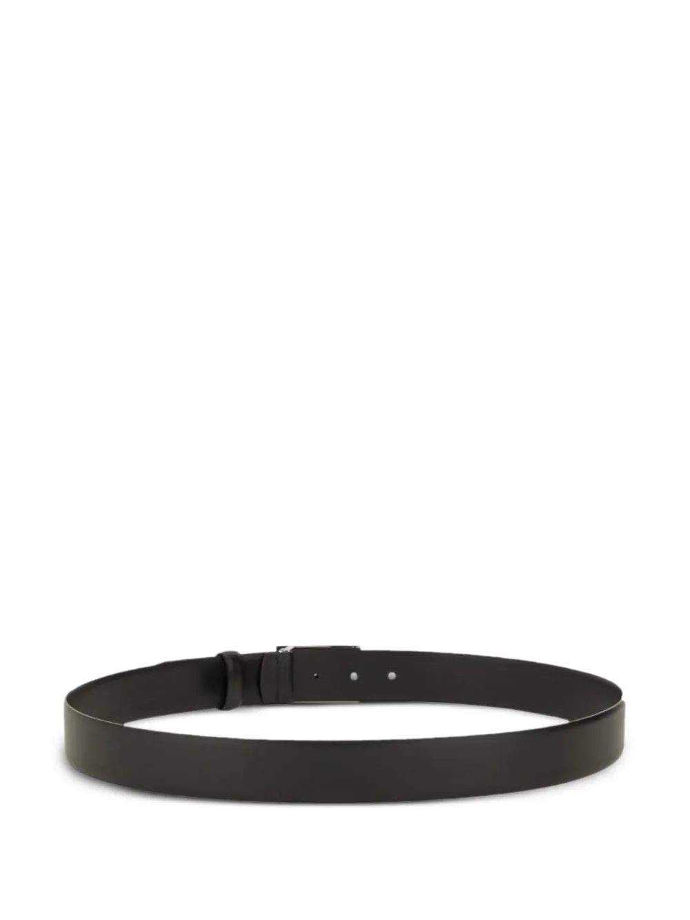 BOSS square-buckle leather belt - Zwart