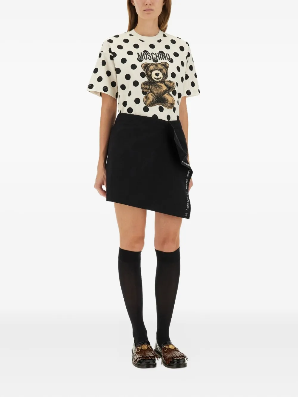 Moschino draped-detail mini skirt - Zwart