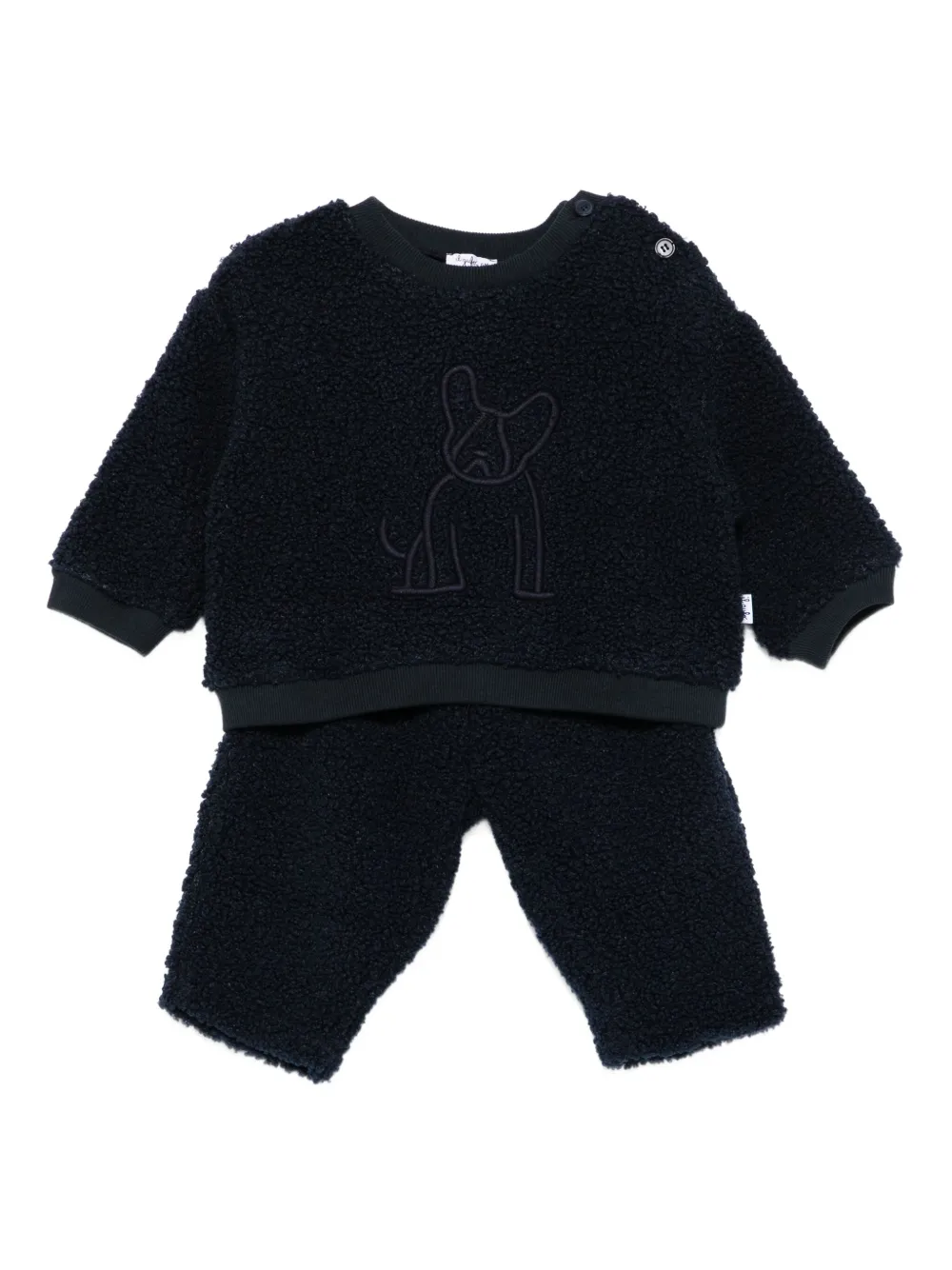 Il Gufo embroidered-dog fleece tracksuit set | Blue | Image 1