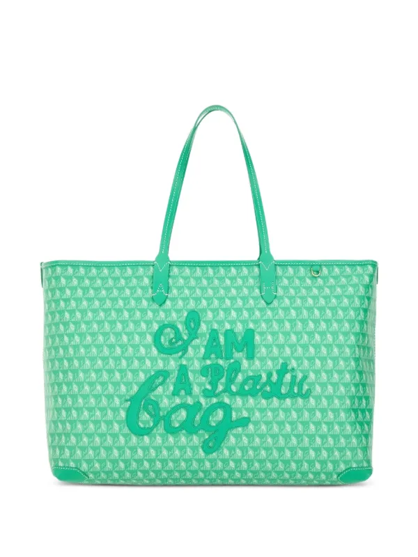Anya Hindmarch I Am a Plastic Bag Tote Bag in Green