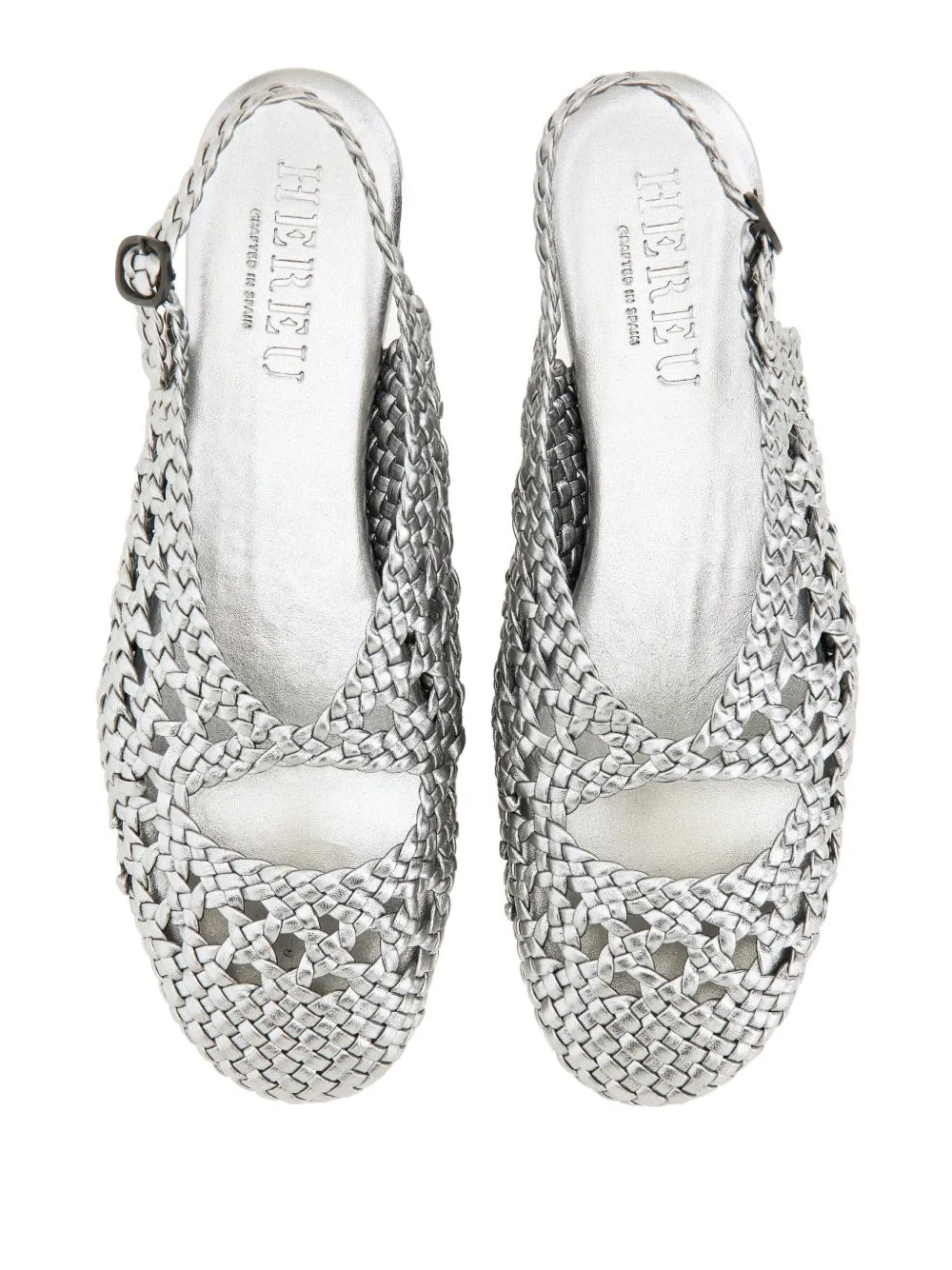 Hereu woven strap ballet flats Zilver