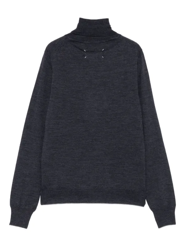 Maison Margiela Turtleneck Wool Sweater | Blue | FARFETCH RO