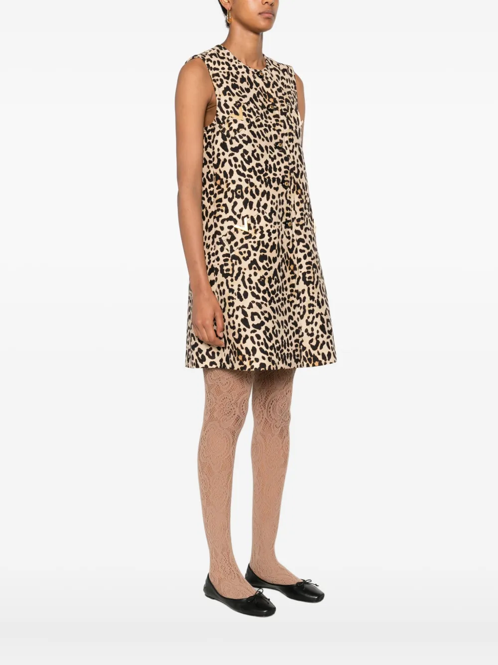 Valentino Leopard Print Button-fastening Jacket In Animal Print