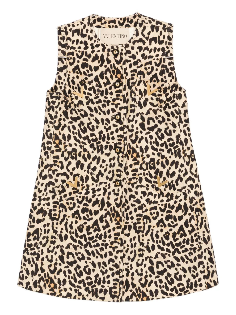 Valentino Leopard Print Button-fastening Jacket In Animal Print