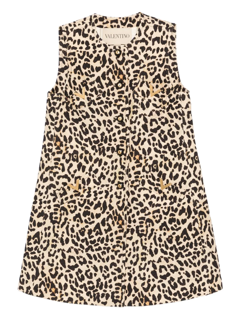 Valentino Garavani leopard print button-fastening jacket | Neutrals | Image 1