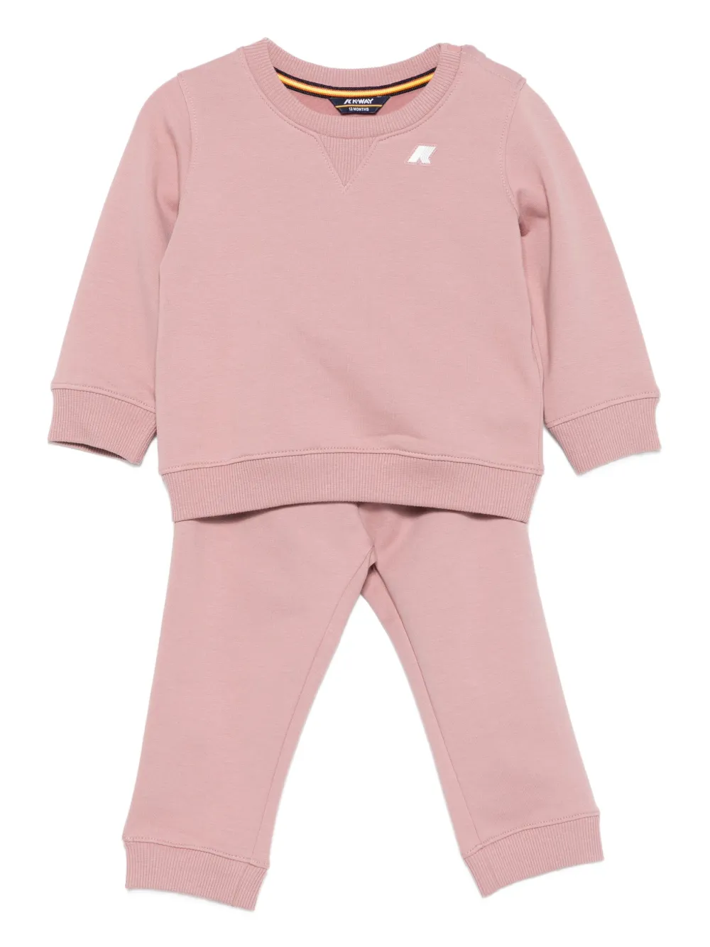 K Way Kids logo-embroidered tracksuit set - Rosa