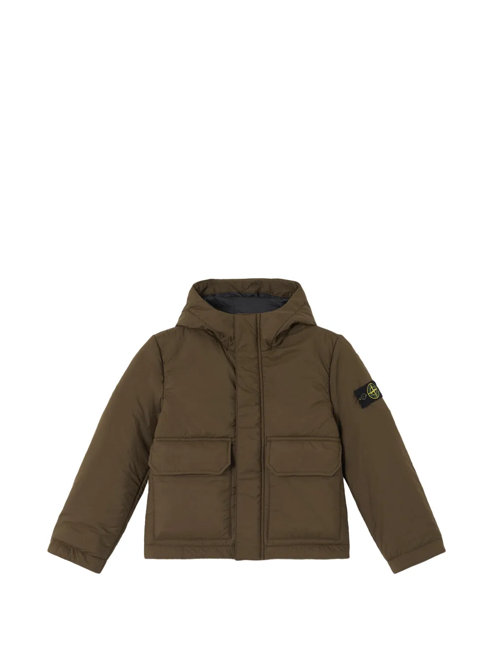 Stone Island Junior hooded flap-pocket jacket - Verde