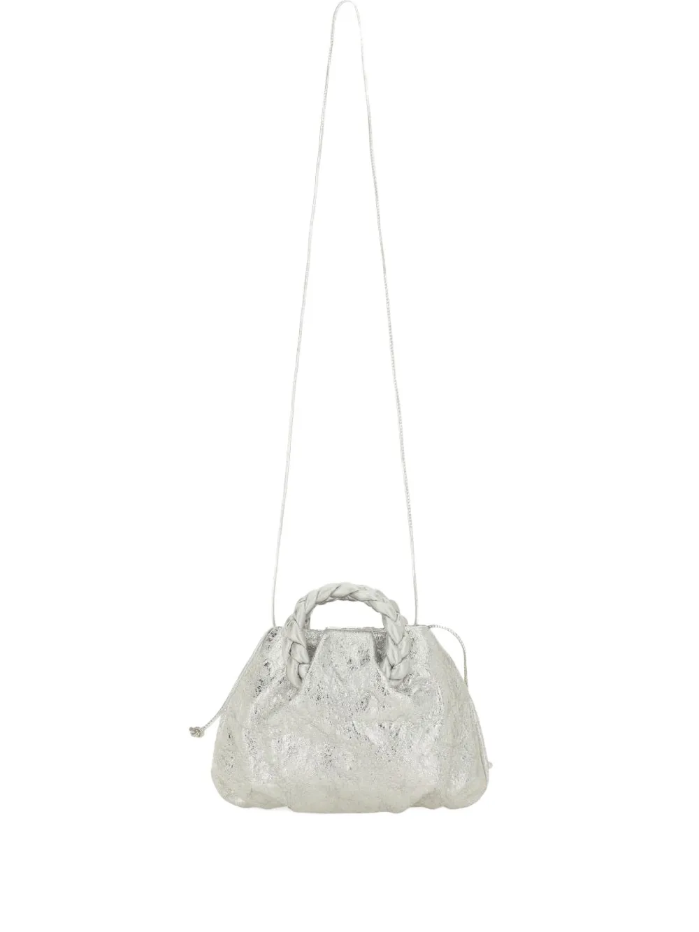 Hereu braided handle tote bag - Argento