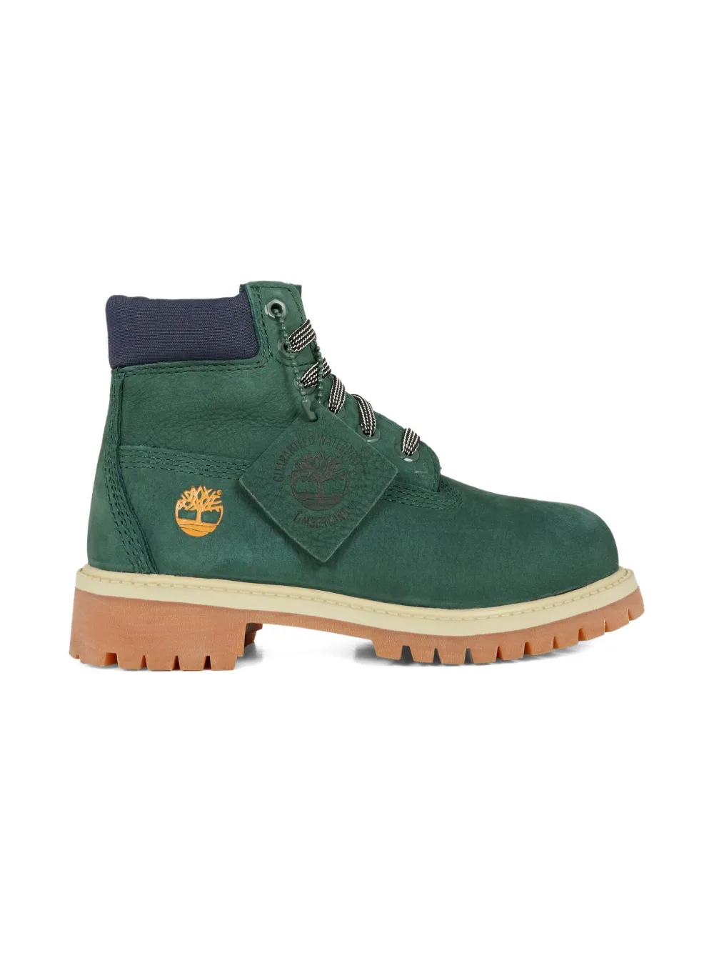 Timberland Kids leather lace-up boots Green