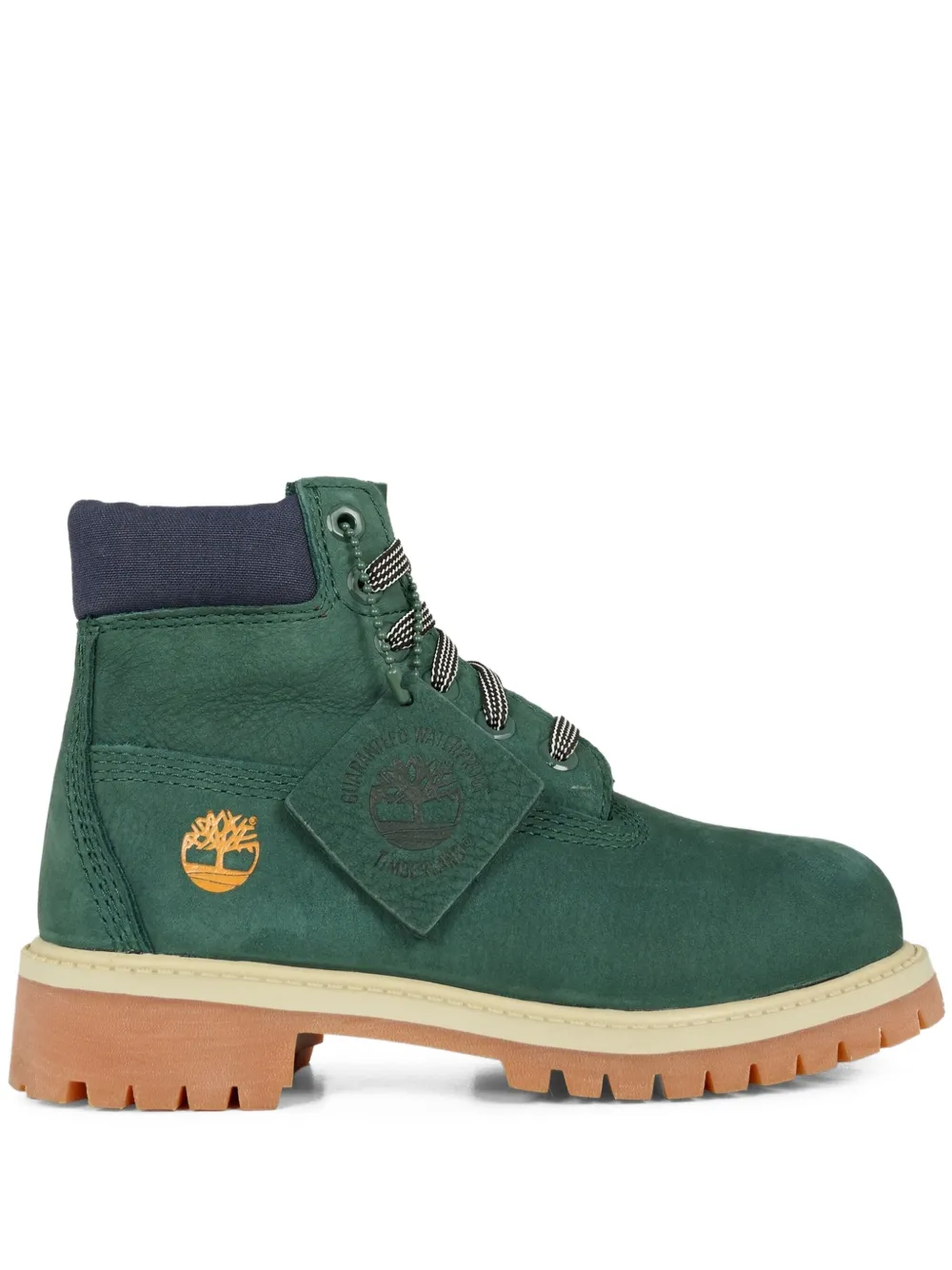 Timberland Kids leather lace-up boots Green
