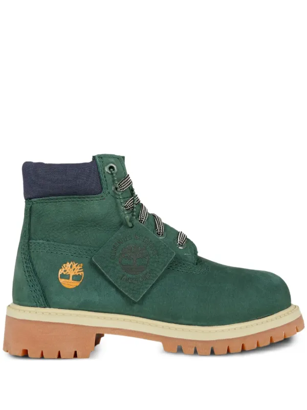 Timberland ブーツ　ダークグリーン Timberland Kids レースアップ レザーブーツ | グリーン | FARFETCH JP