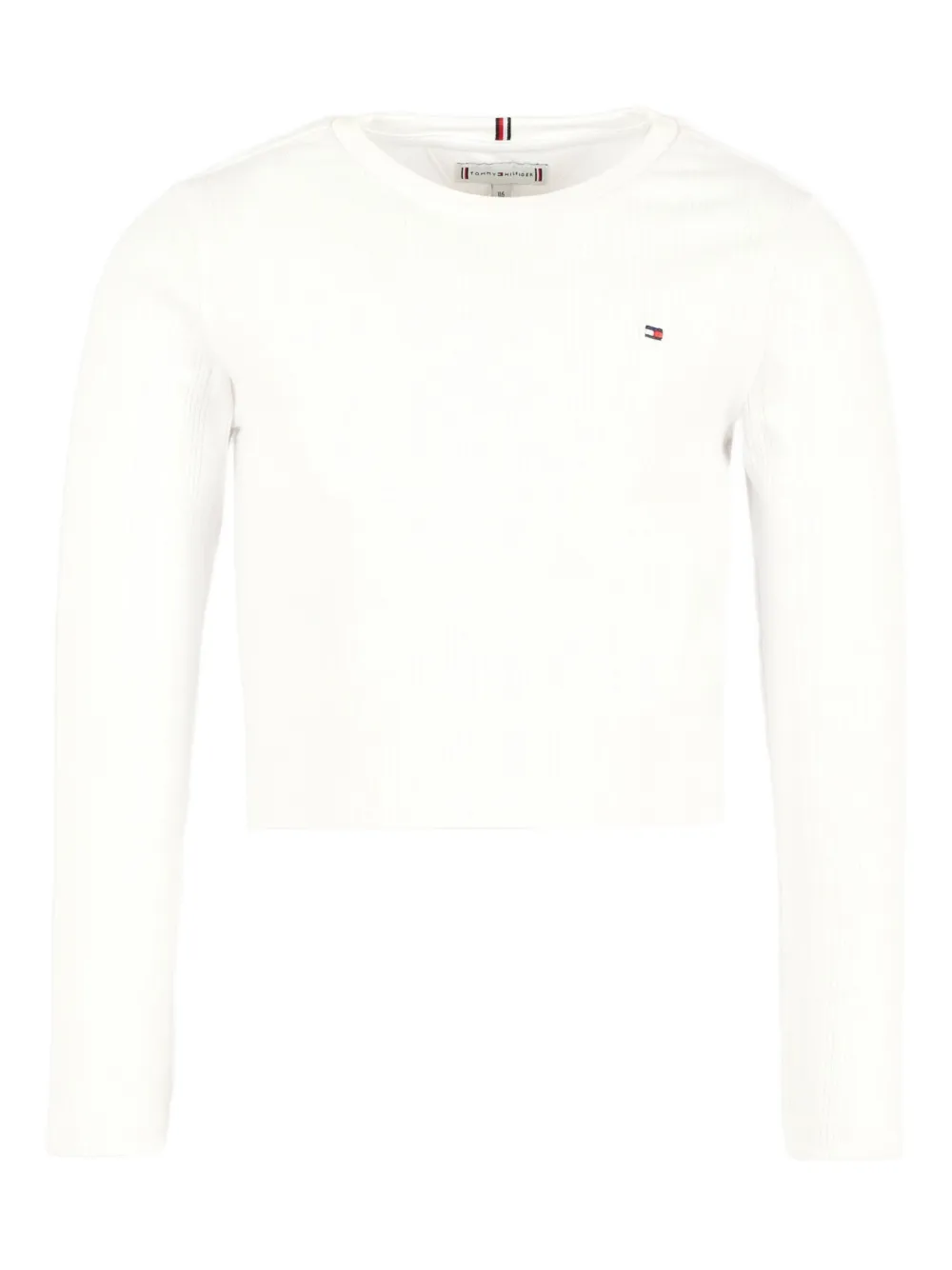 Tommy Hilfiger Junior ribbed long-sleeve T-shirt Wit