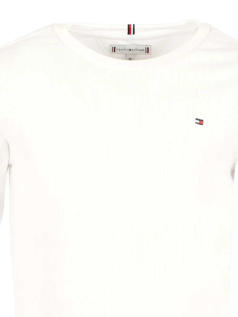 Tommy Hilfiger Junior ribbed long-sleeve T-shirt Wit