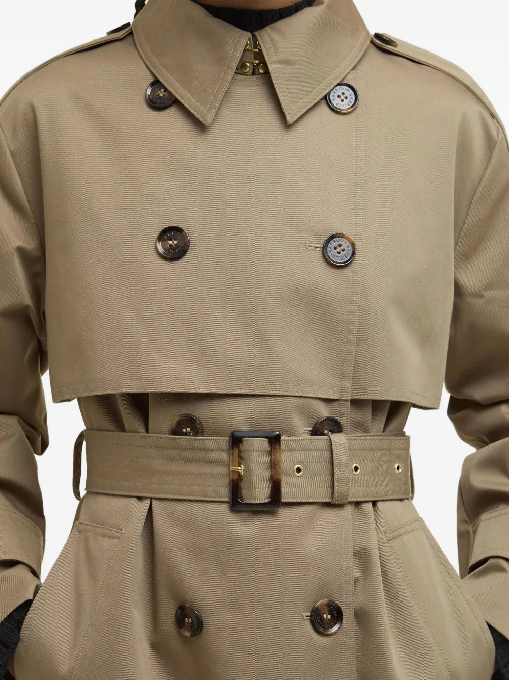 Barbour Aoife Belted-fastening Double-breasted Trench Coat In Brown
