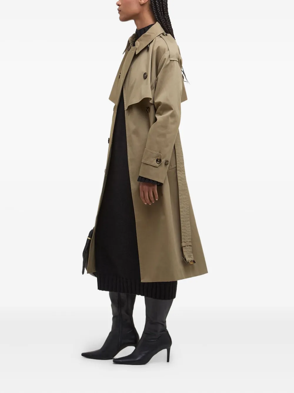 Barbour Aoife Belted-fastening Double-breasted Trench Coat In Brown