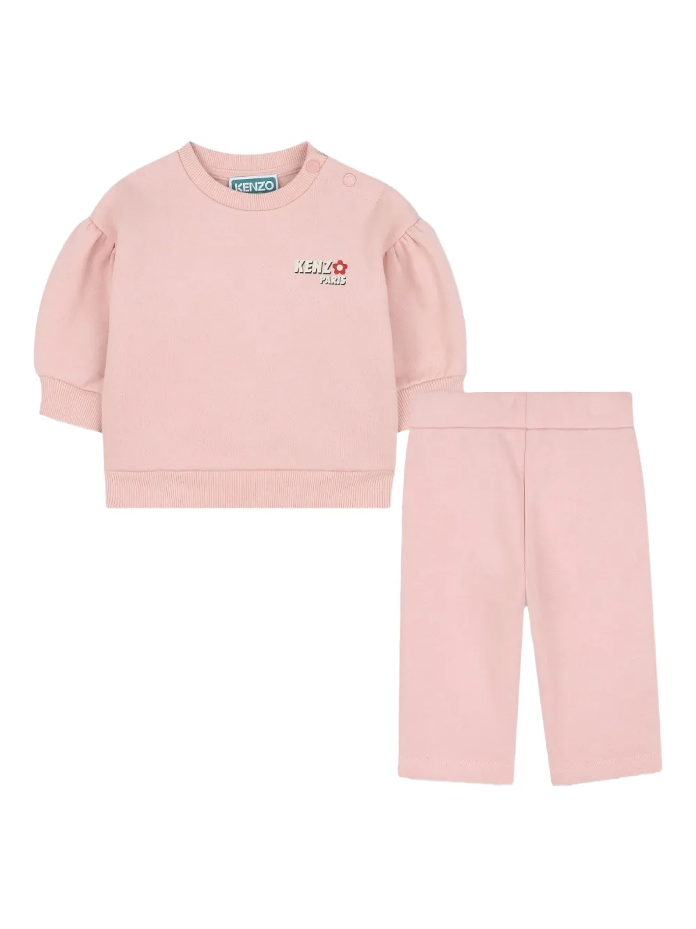 Kenzo Kids Jogginganzug mit Blumen-Print | Rosa | Image 1