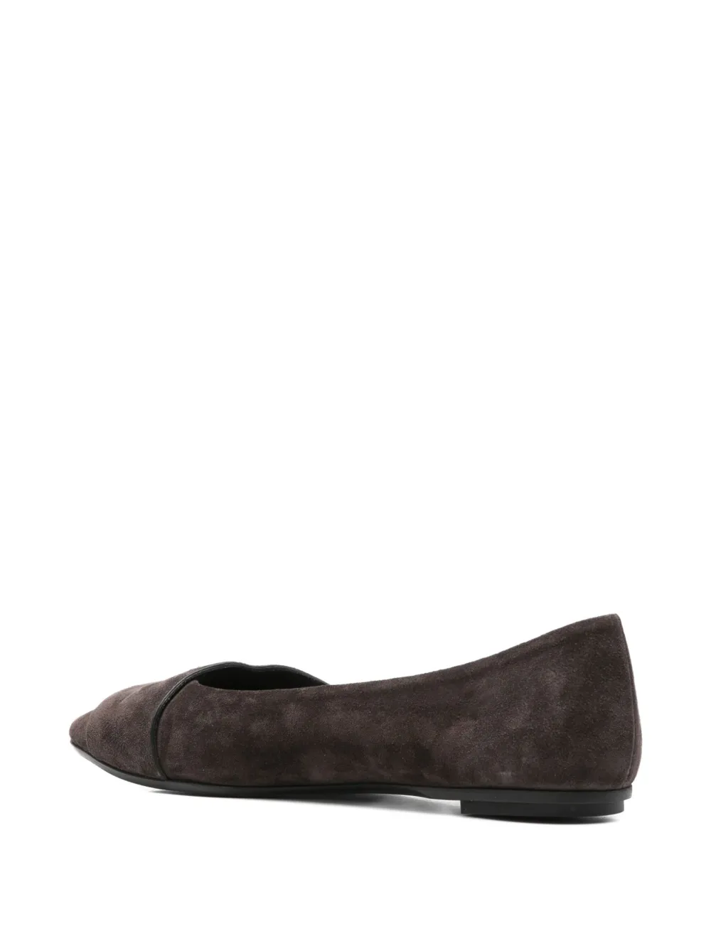 Del Carlo Pointed-toe Bal Flat In Brown