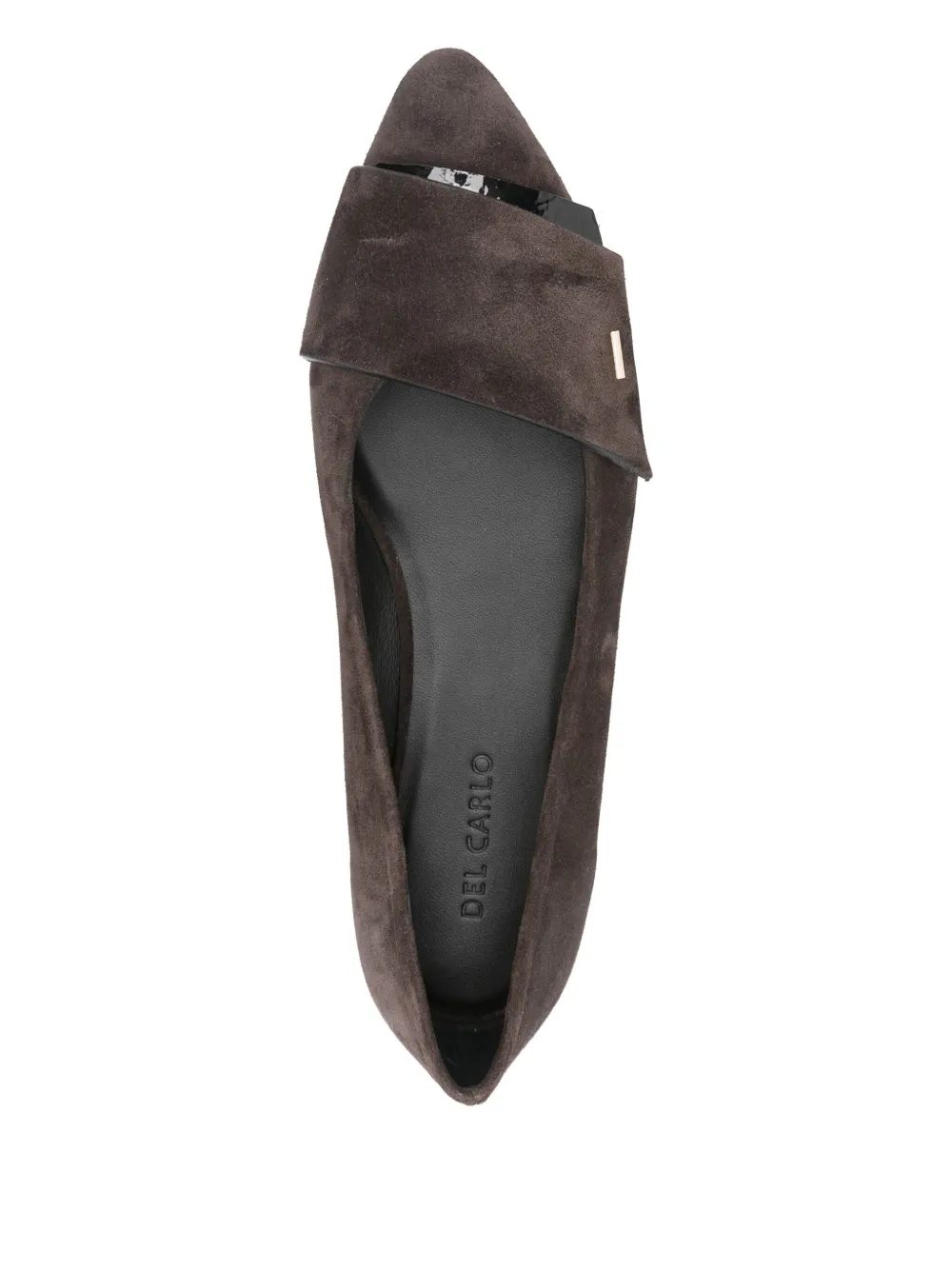 Del Carlo Pointed-toe Bal Flat In Brown