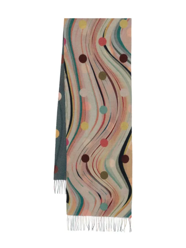 Paul Smith Swirl-dot Scarf in Neutrals