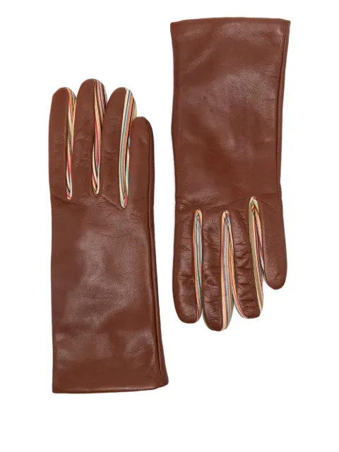 Paul Smith leather multi-stripe gloves