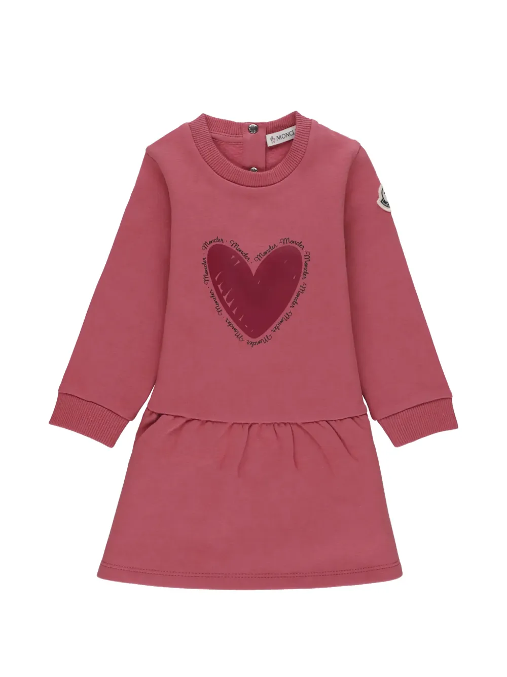 Moncler Enfant Jurk met hartprint Roze