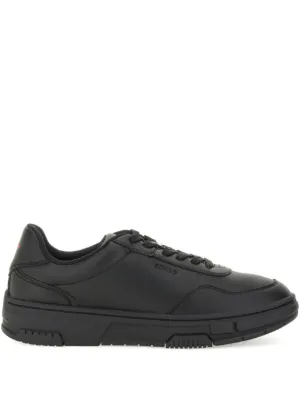 BOSS Textured lace-up low-top Sneakers | Black | FARFETCH ZA