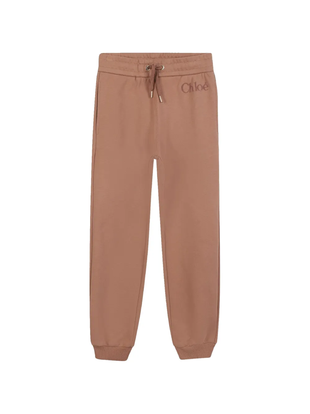 Chloé Kids logo-embroidered drawstring track pants - Toni neutri