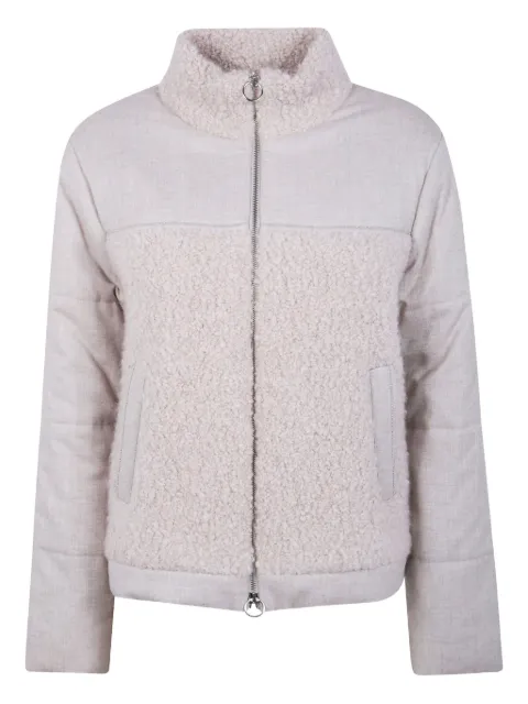 D.Exterior teddy-panelled quilted jacket